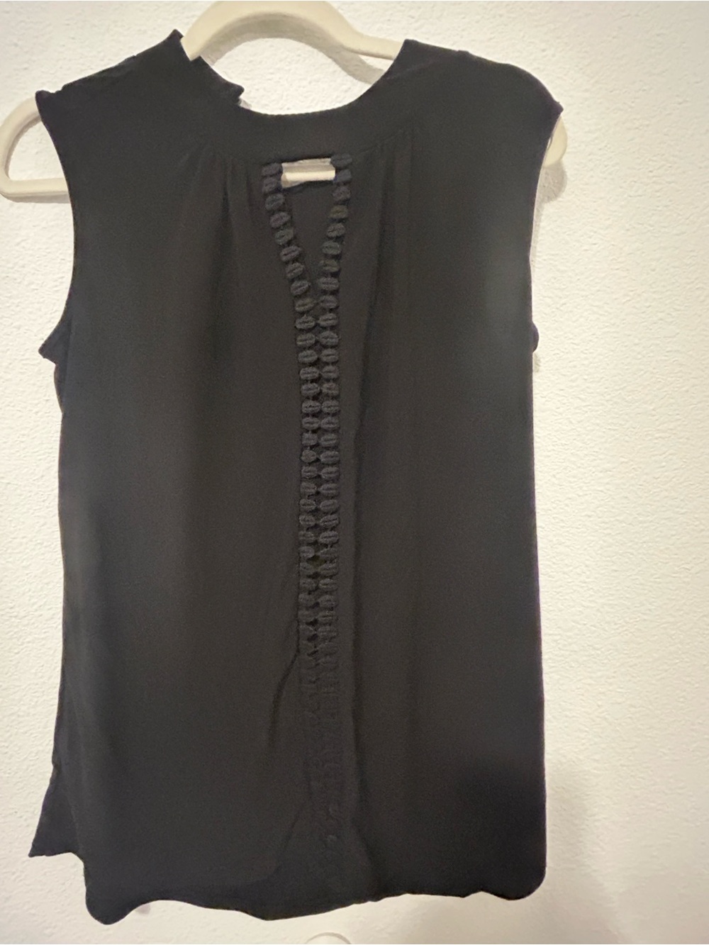 PerSeption Concept Black Sleeveless Camisole with Crochet-Trim Front